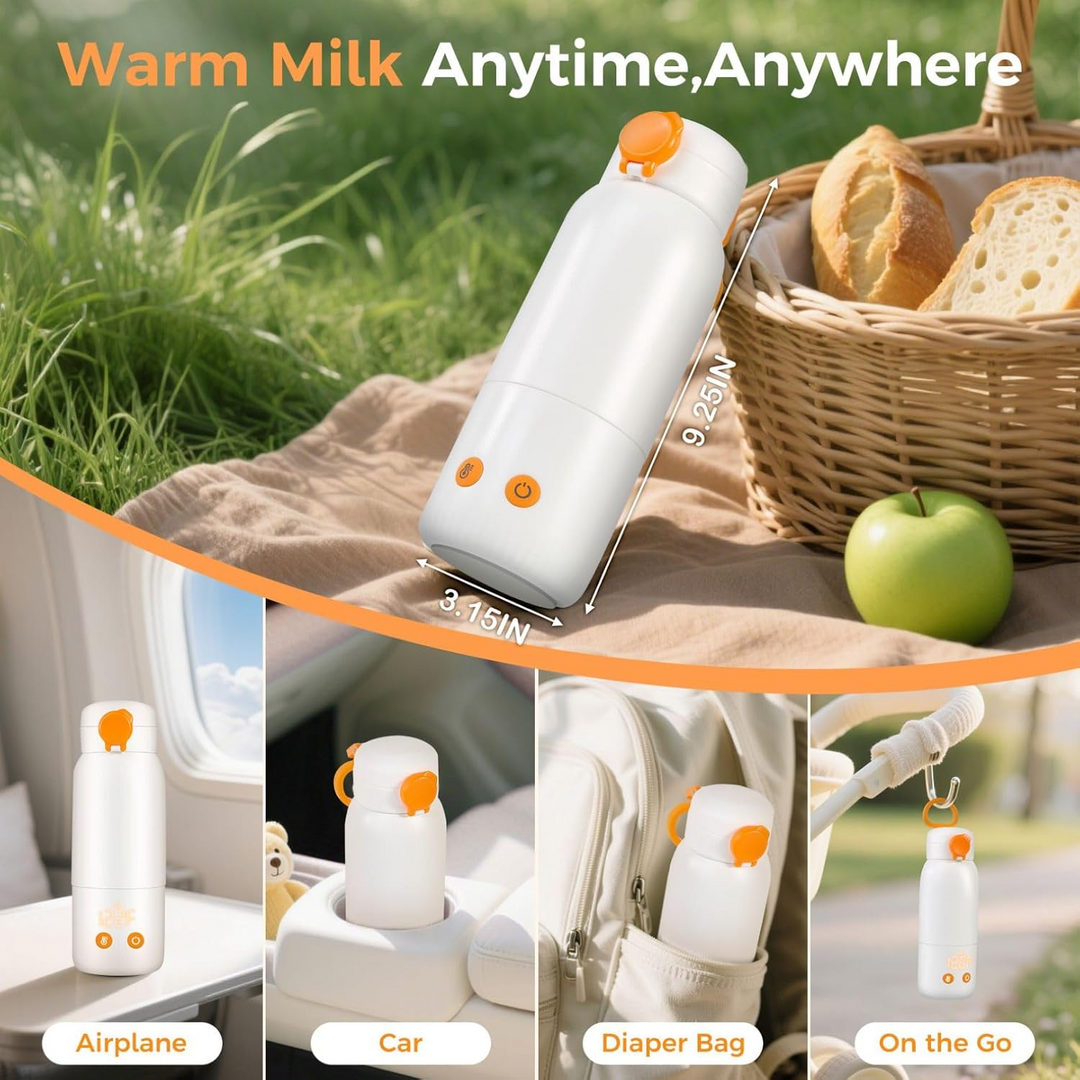 Portable Bottle Warmer for Car with 12-Foot Cord and Auto Shutoff