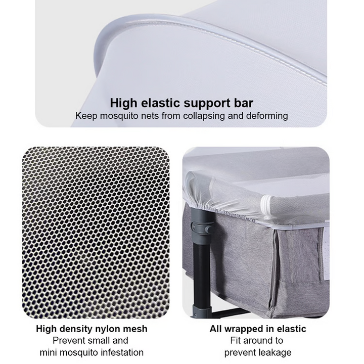 Foldable Mosquito Net for Cribs and Bassinets with Pop Up Frame