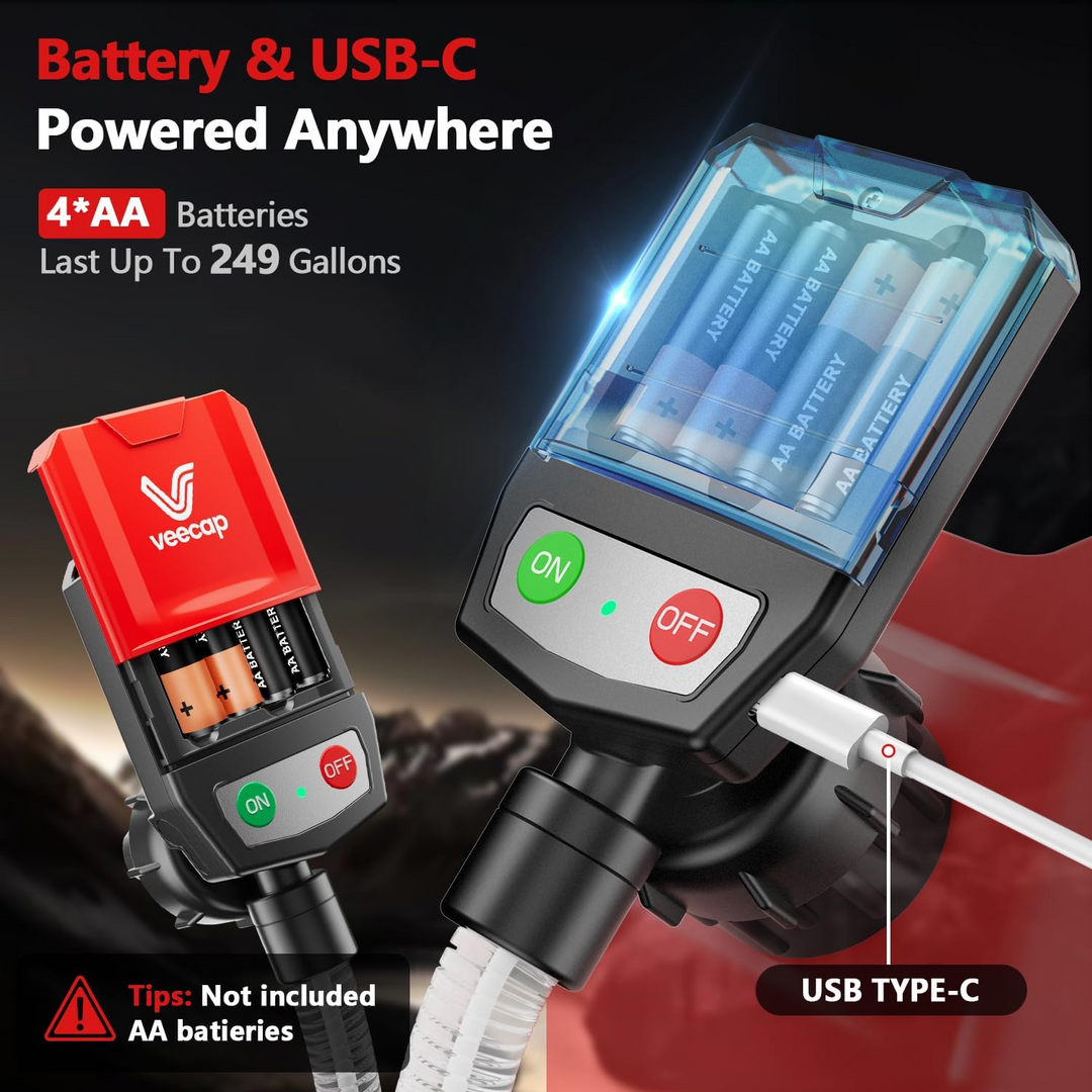 Battery Powered Fuel Transfer Pump with Automatic Sensor and Four Tank Adapters