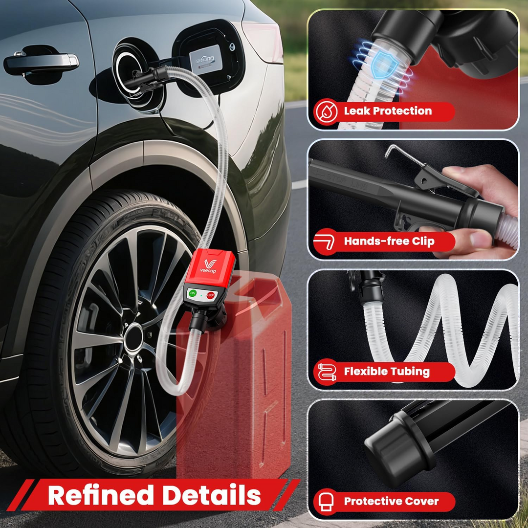 Battery Powered Fuel Transfer Pump with Automatic Sensor and Four Tank Adapters