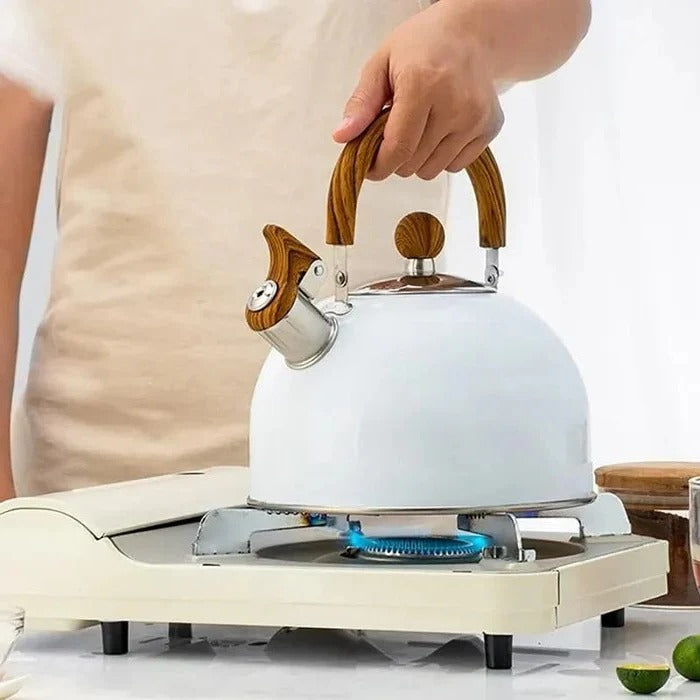 Whistling Stovetop Kettle, Induction and Gas Compatible with Heat Resistant Handle
