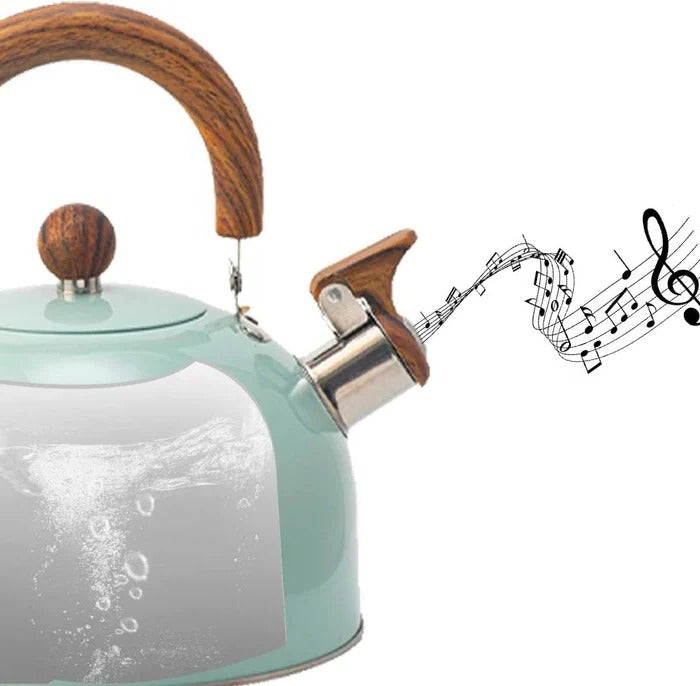 Whistling Stovetop Kettle, Induction and Gas Compatible with Heat Resistant Handle