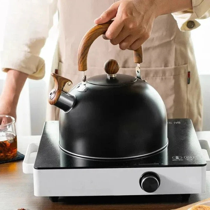 Whistling Stovetop Kettle, Induction and Gas Compatible with Heat Resistant Handle