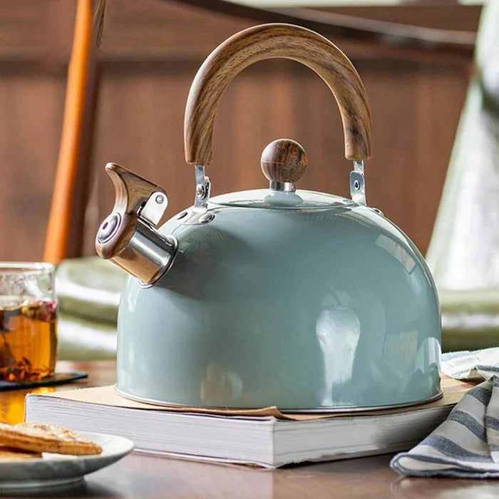 Whistling Stovetop Kettle, Induction and Gas Compatible with Heat Resistant Handle