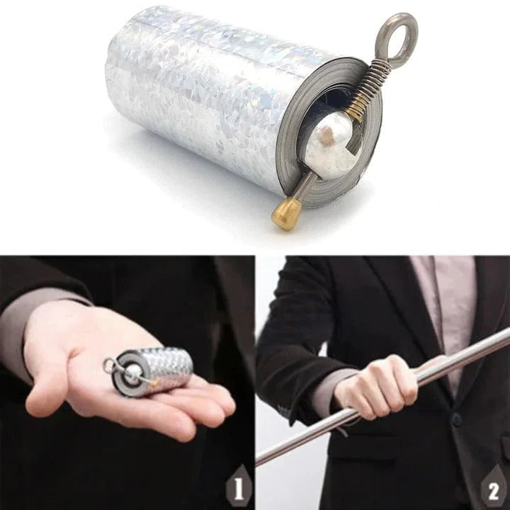 Stainless Steel Metal Pole, Silver Finish, Expanding Magic Wand