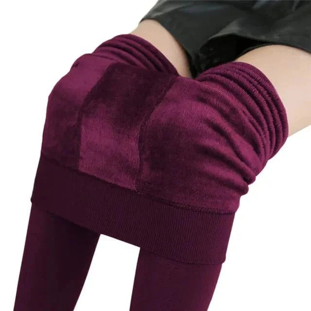 Thermal Fleece Lined Leggings High Waist Winter Trousers