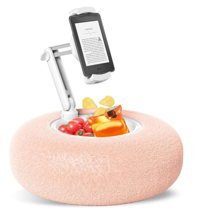 Bed Reading Pillow, Plush Fabric with Integrated Phone Holder