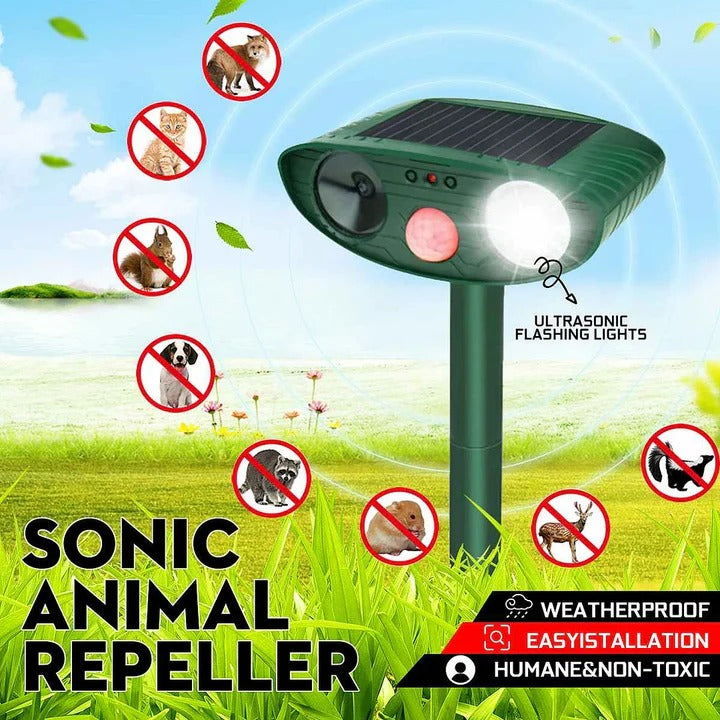 Solar Ultrasonic Motion-Activated Pest Device, Set of 4