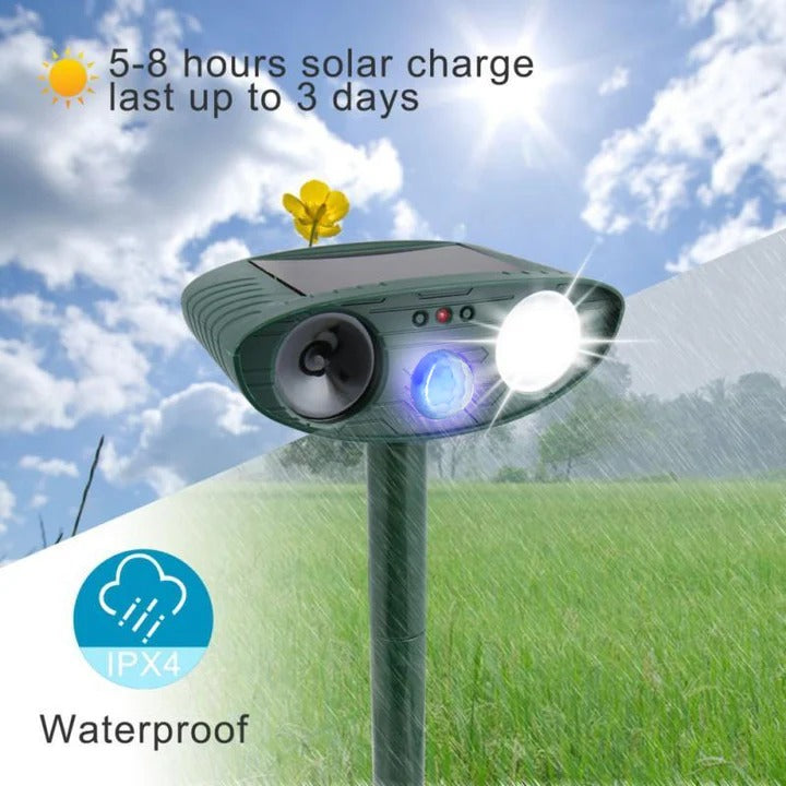 Solar Ultrasonic Motion-Activated Pest Device, Set of 4