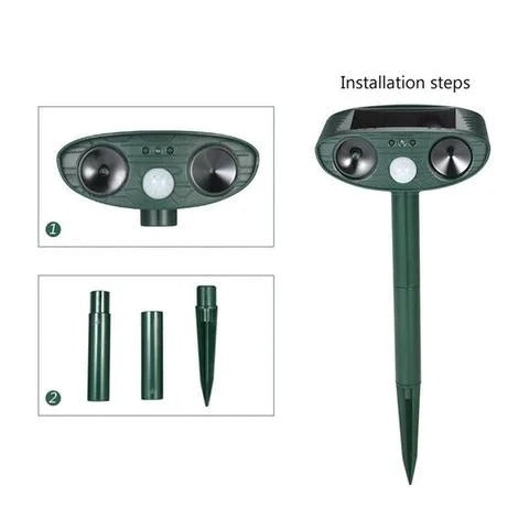 Solar Ultrasonic Motion-Activated Pest Device, Set of 4