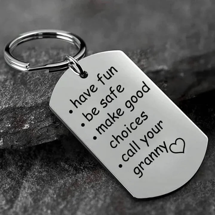 Durable Stainless Steel Keychain, Engraved Daily Reminder Gift
