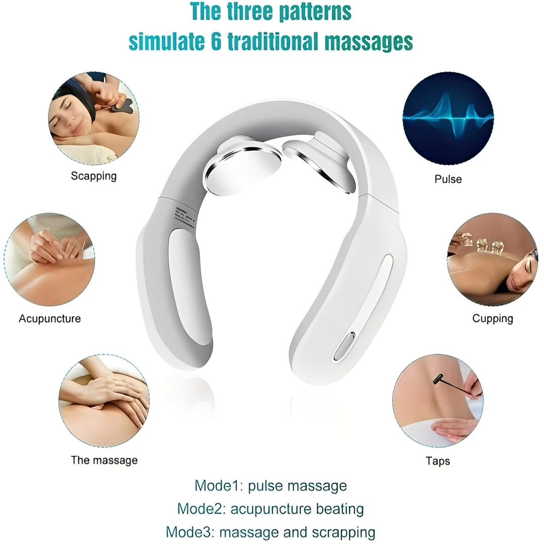 Portable Neck Massager with Pulse and Heat Functions