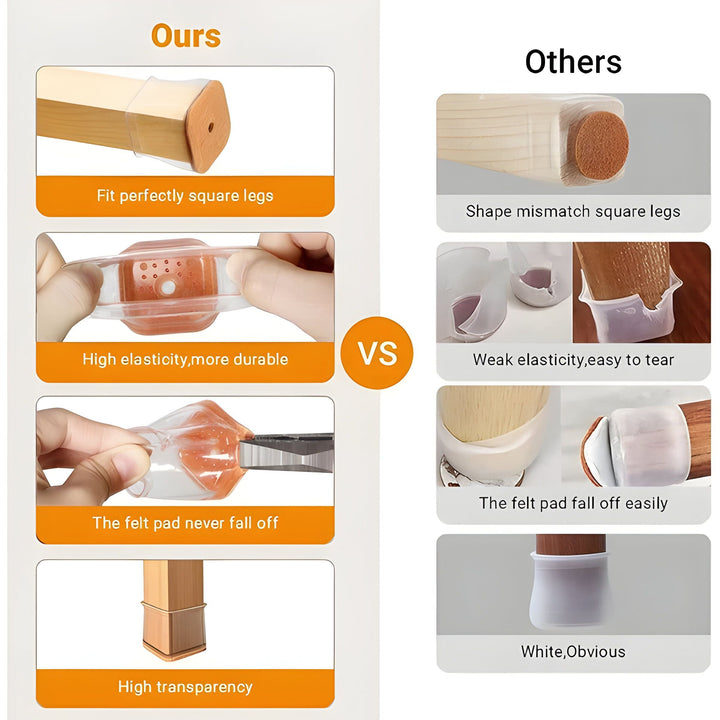 Silicone Protectors for Square Furniture Legs