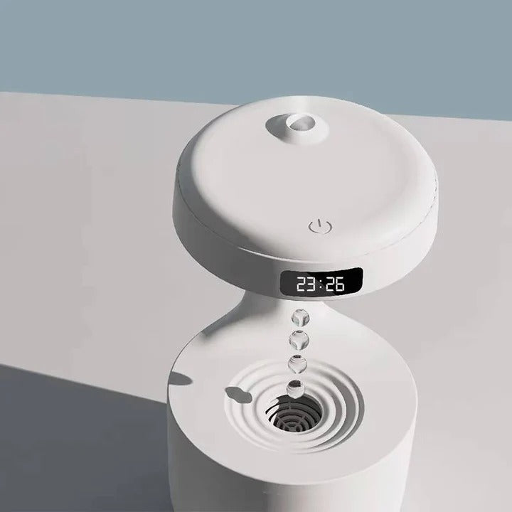 Small Humidifier with LED Display, USB Type-C Charging, Auto Shutoff, 27 oz Tank, White