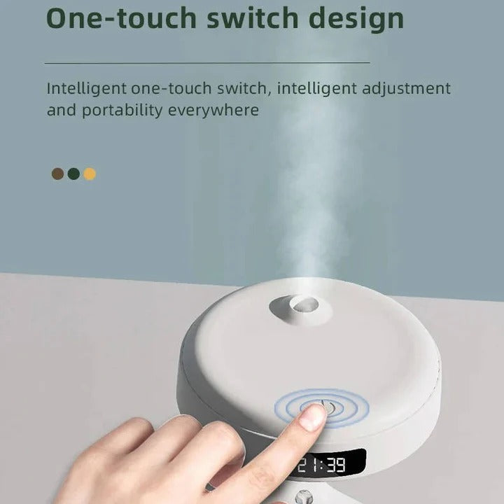 Small Humidifier with LED Display, USB Type-C Charging, Auto Shutoff, 27 oz Tank, White
