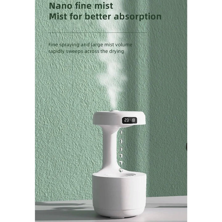 Small Humidifier with LED Display, USB Type-C Charging, Auto Shutoff, 27 oz Tank, White