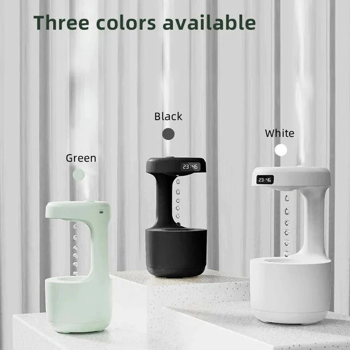 Small Humidifier with LED Display, USB Type-C Charging, Auto Shutoff, 27 oz Tank, White