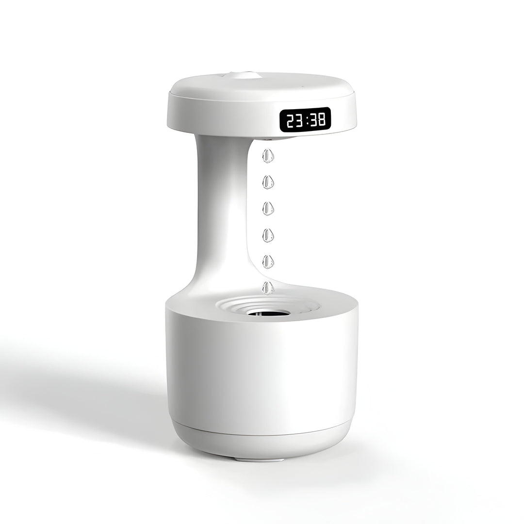 Small Humidifier with LED Display, USB Type-C Charging, Auto Shutoff, 27 oz Tank, White