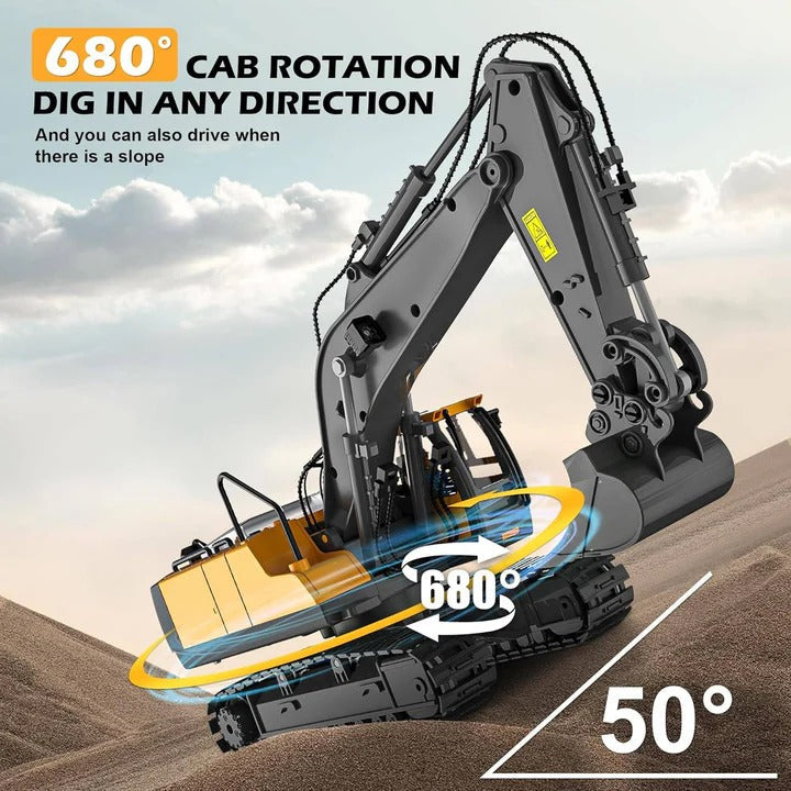 4WD Remote Control Toy Excavator Bulldozer and Dump Truck