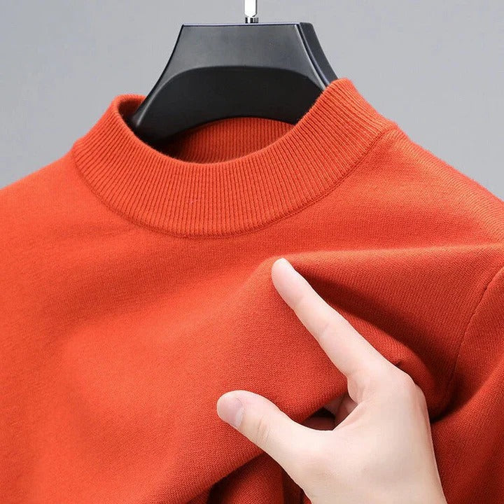 Mens Cashmere Knitted Jumper with Detailed Hem
