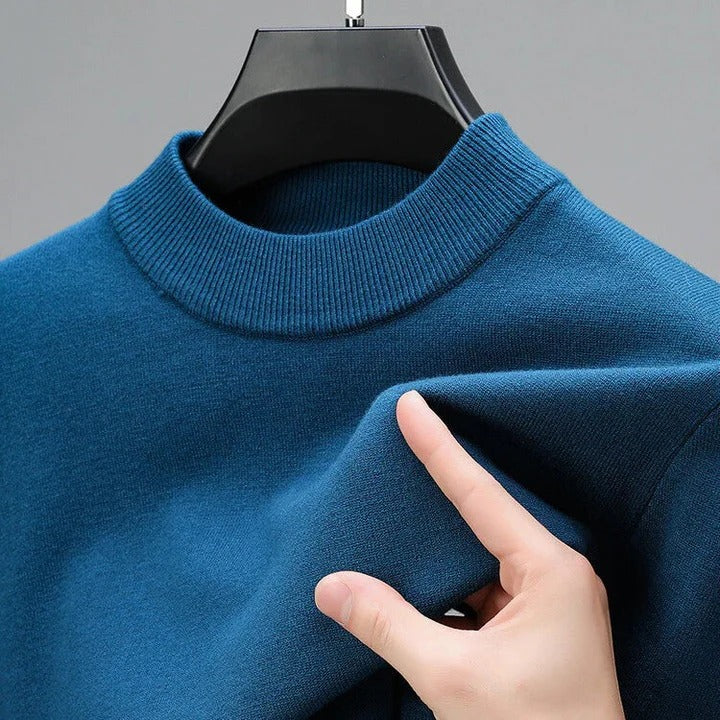 Mens Cashmere Knitted Jumper with Detailed Hem