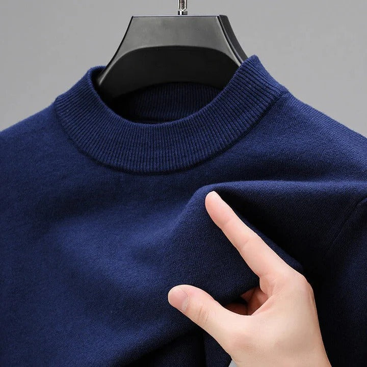 Mens Cashmere Knitted Jumper with Detailed Hem