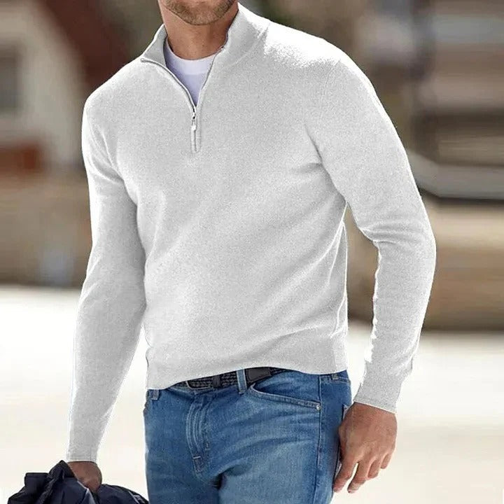 Cashmere Jumper Mens Zippered for Casual Wear