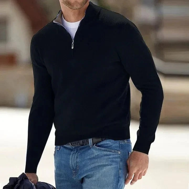 Cashmere Jumper Mens Zippered for Casual Wear