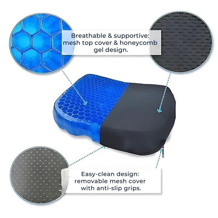Ergonomic Gel Seat Cushion for Office Car and Everyday Seating Comfort