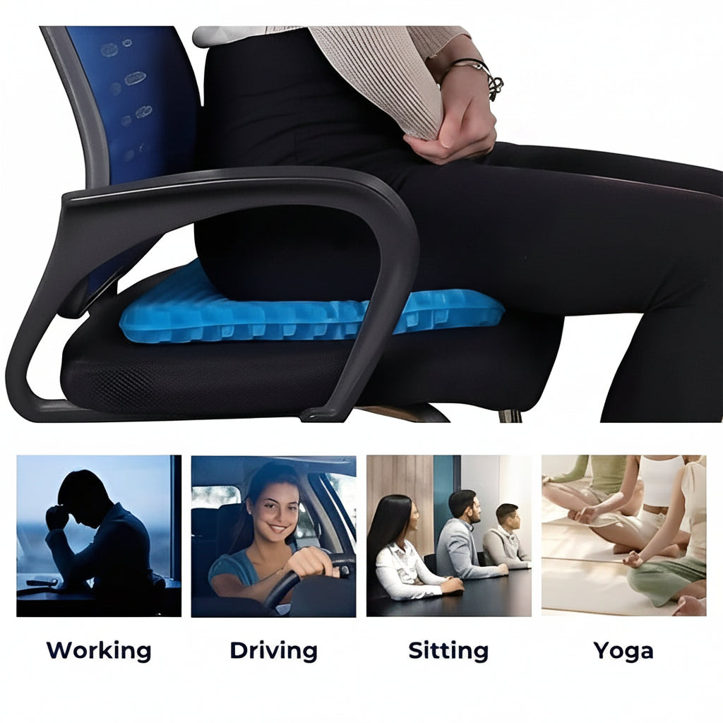 Ergonomic Gel Seat Cushion for Office Car and Everyday Seating Comfort