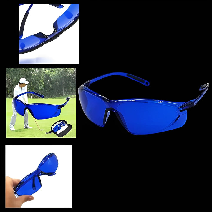 Golf Ball Finder Glasses with Blue Lens Contrast, UV400 Protection, Lightweight Unisex Design