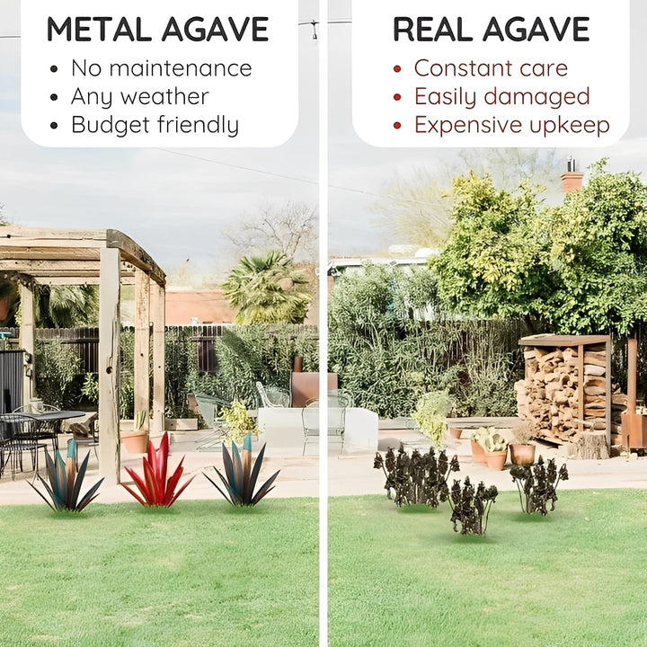 Decorative Metal Plant Agave Americana for Yard and Outdoor Space