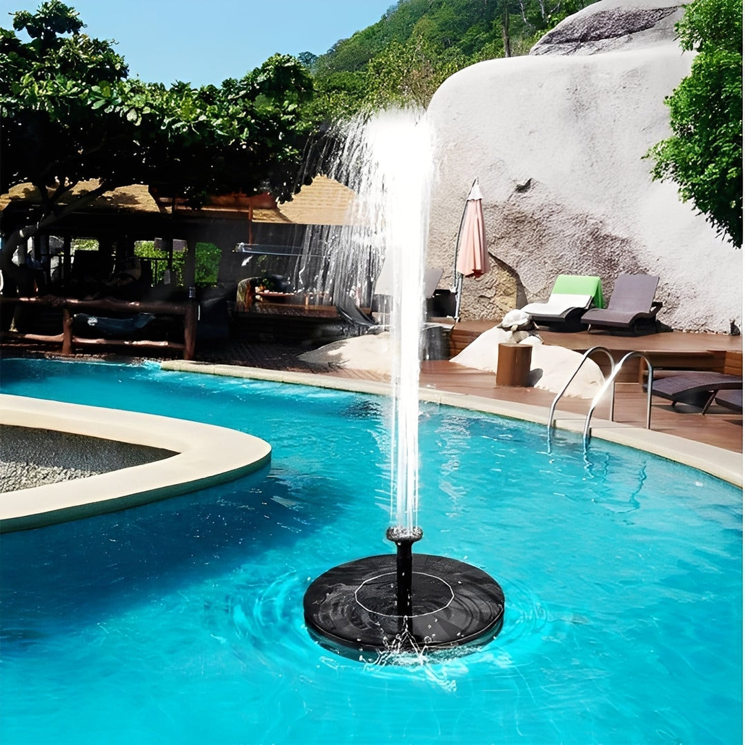 Floating Solar Fountain Pump with Interchangeable Spray Heads for Bird Baths