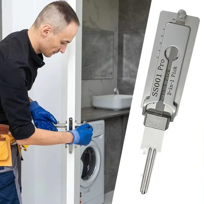 Lock Decoding and Picking Tool 2 in 1 Stainless Steel
