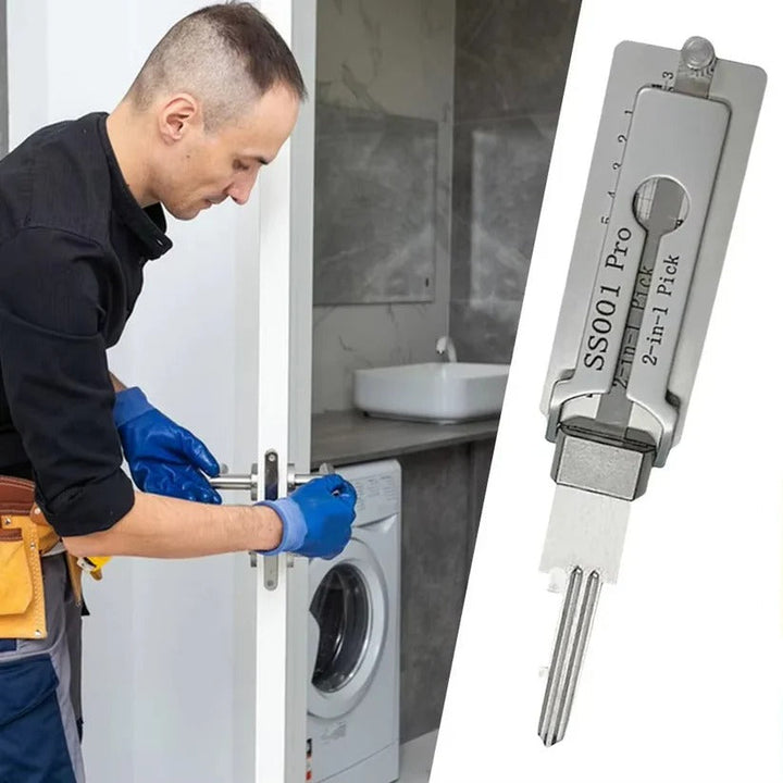 Lock Decoding and Picking Tool 2 in 1 Stainless Steel
