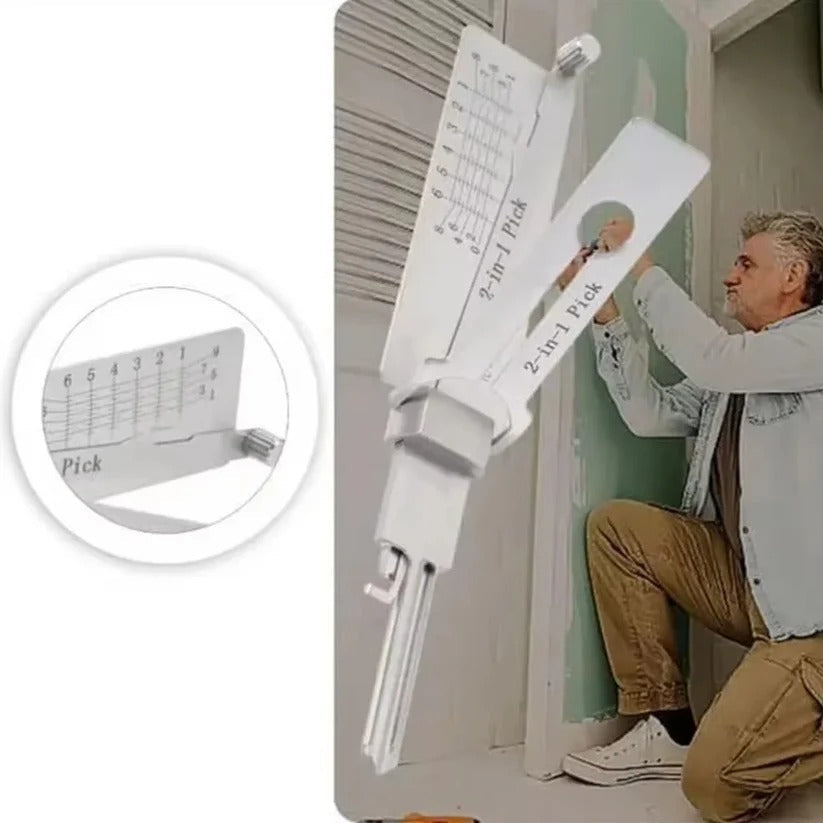 Lock Decoding and Picking Tool 2 in 1 Stainless Steel