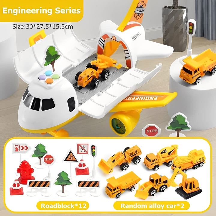 Kids Airplane Toy Set with Vehicles for Play