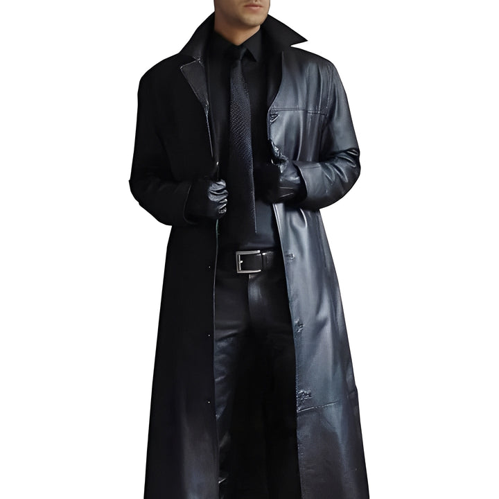 Mens Leather Coat Classic Style for Winter Wear