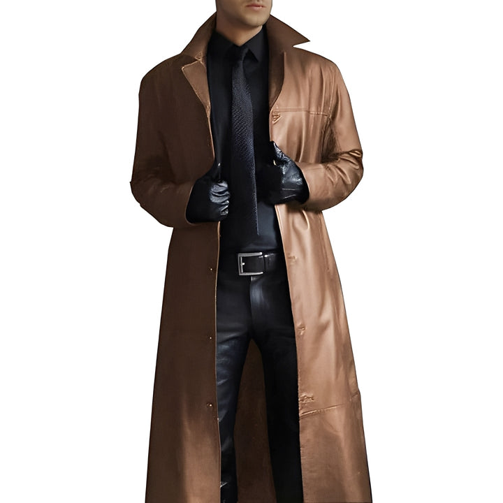 Mens Leather Coat Classic Style for Winter Wear