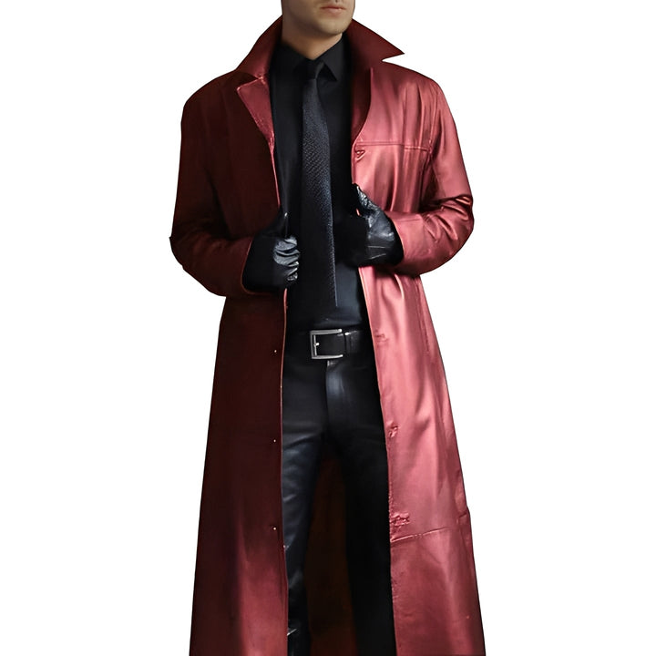 Mens Leather Coat Classic Style for Winter Wear