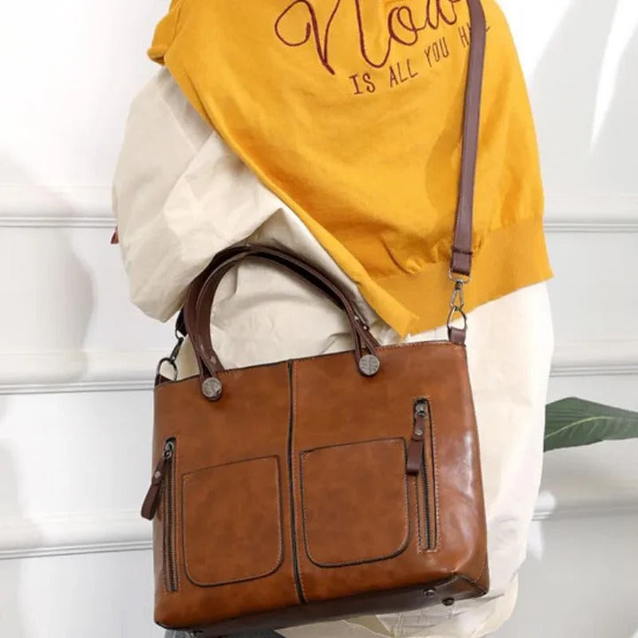 Leather Handbag for Women Crossbody or Tote