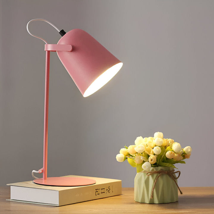Nordic Iron Table Lamp Macaron colour Bucket Design