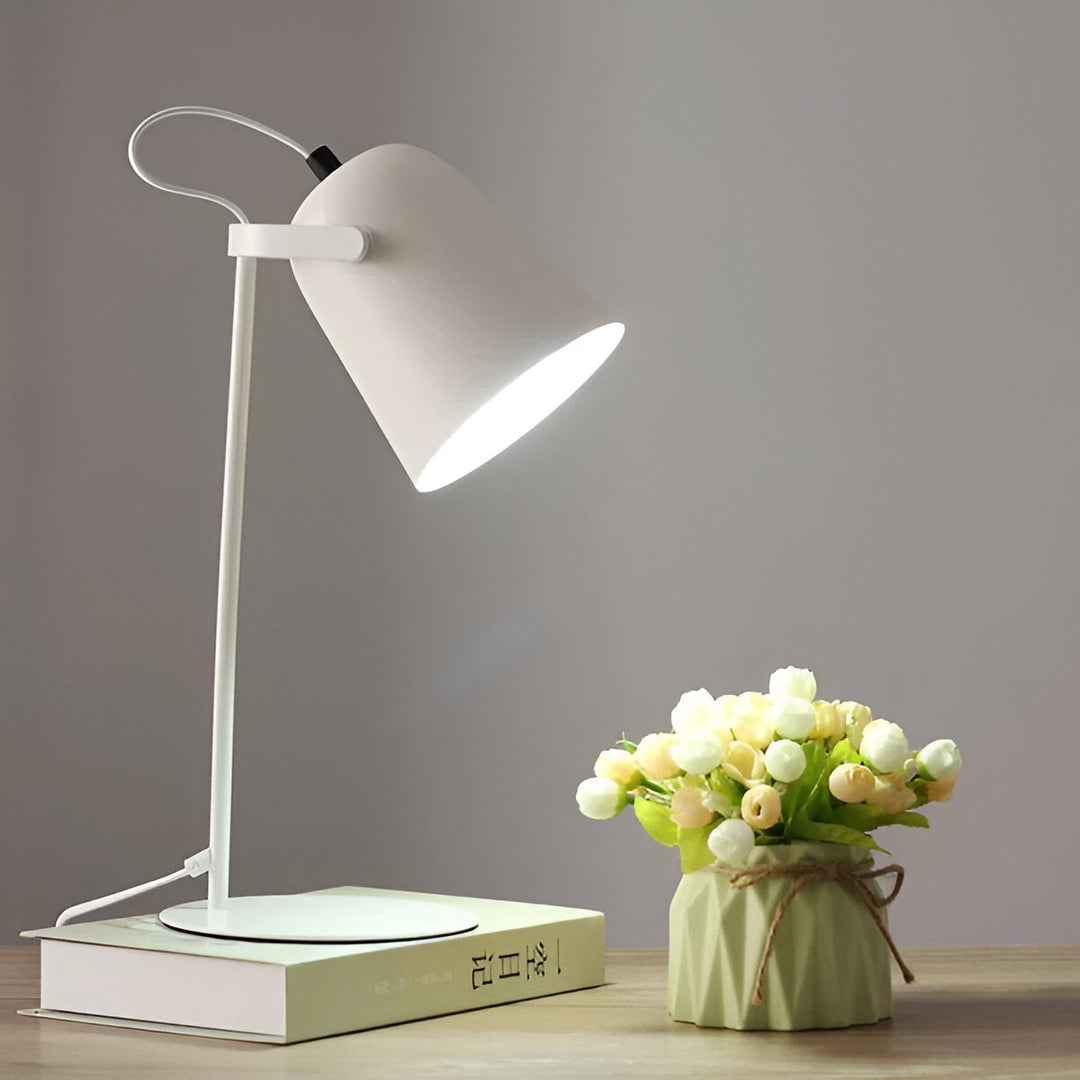 Nordic Iron Table Lamp Macaron colour Bucket Design