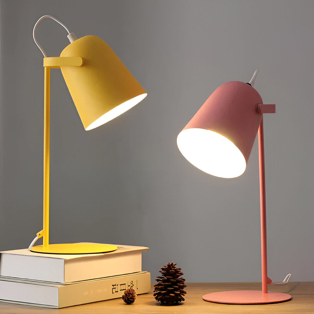 Nordic Iron Table Lamp Macaron colour Bucket Design