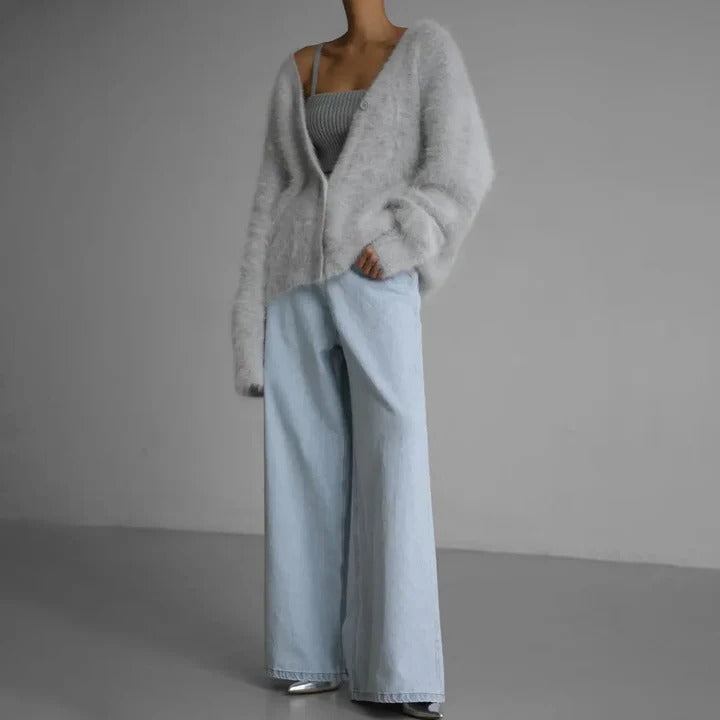 Womens Round Neck Jumper Cashmere Knitwear for Winter