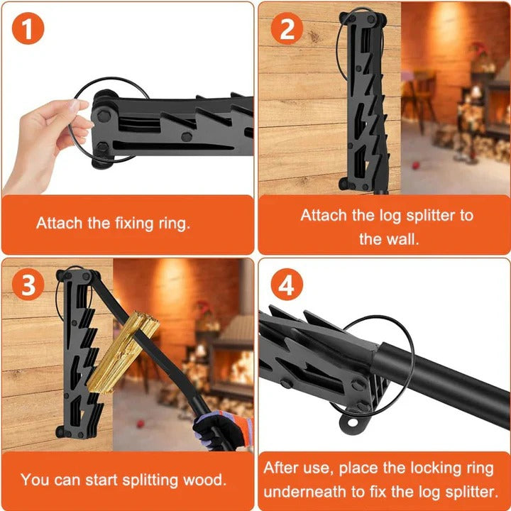 Firewood Kindling Splitter Wall Mounted for Log Splitting