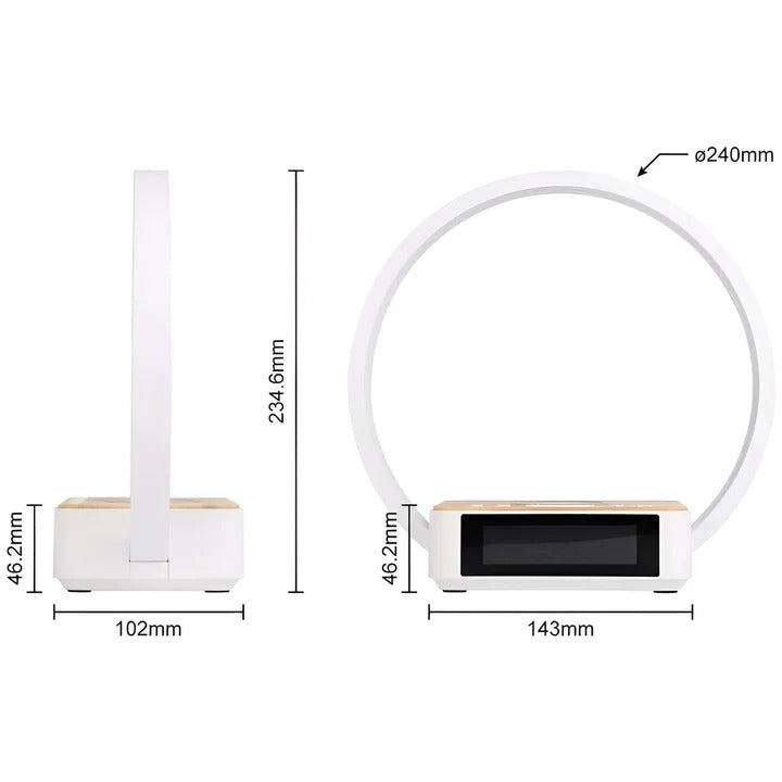 Table Lamp Wireless Charging Alarm Clock and Touch Control