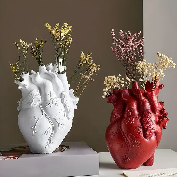 Wooden and Bamboo Heart Shaped Vase Unique Design
