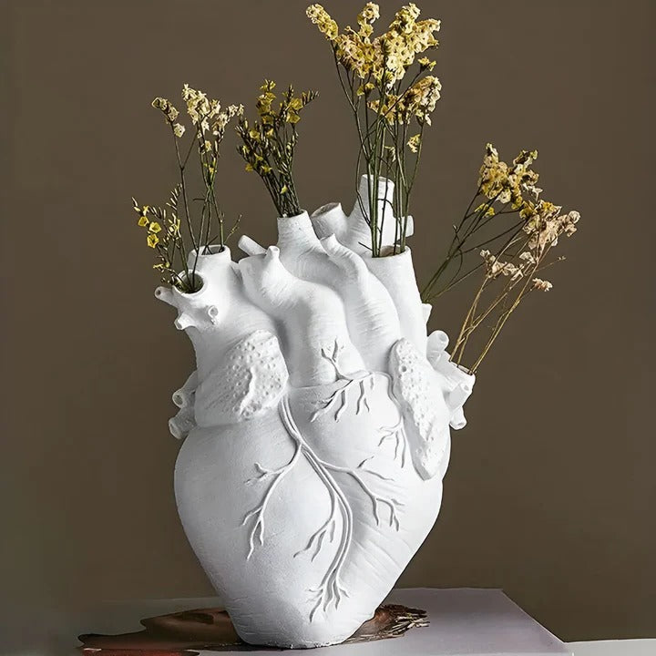 Wooden and Bamboo Heart Shaped Vase Unique Design