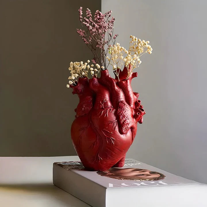 Wooden and Bamboo Heart Shaped Vase Unique Design